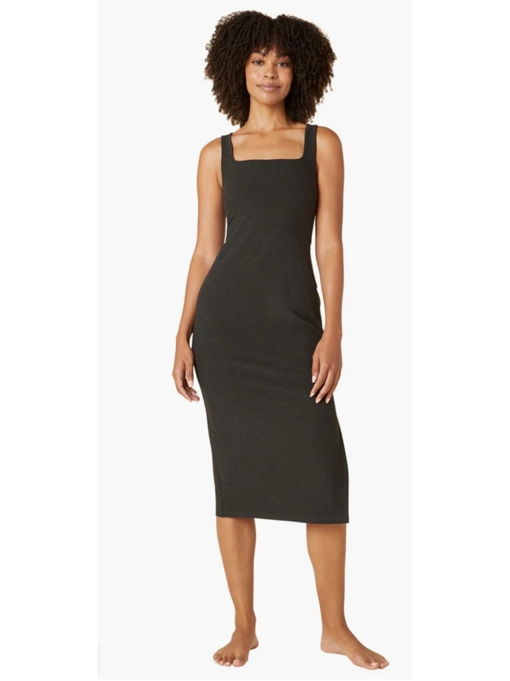 Beyond Yoga Darkest Night Grey Spacedye Icon Midi Dress Size Large